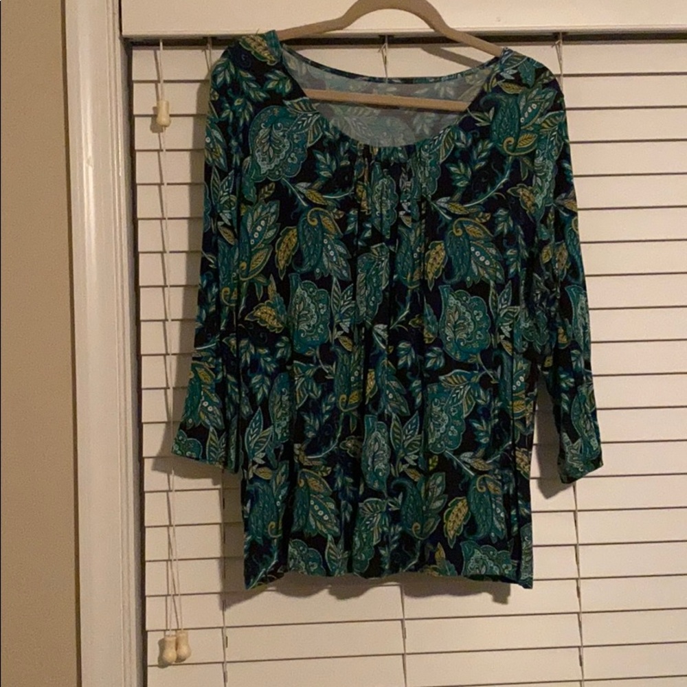 Croft and Barrow swing 3/4 length sleeve blouse